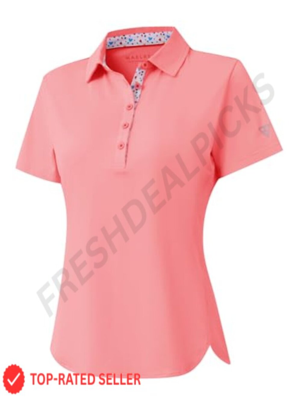 Women's 5-Button Polo Shirt Stretch Dry Fit Lightweight Golf Top